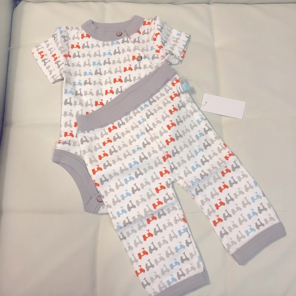 Boys side placket bodysuit and pants-comes as a set